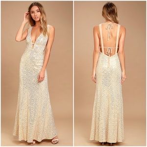 LULUS Wish Granted Sequin Maxi Dress